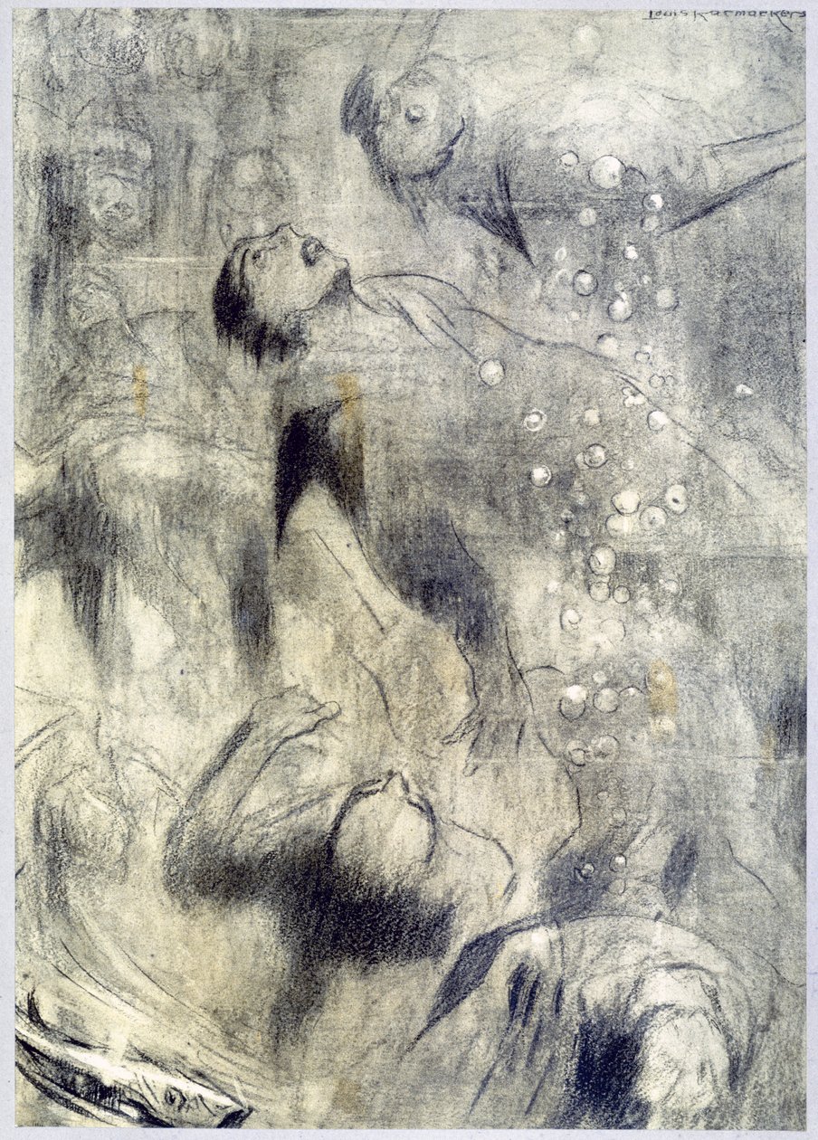 La mina marina, 1916 da Louis Raemaekers