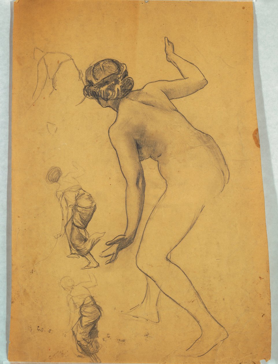Studio di figura nuda piegata da Louis Schaettle