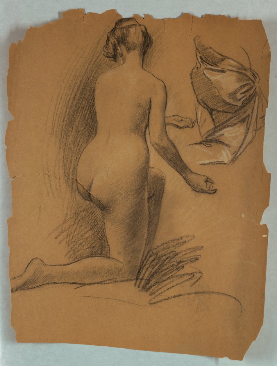 Studio di figura nuda inginocchiata da Louis Schaettle