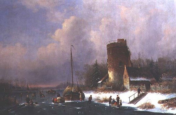Scena invernale olandese da Louis Smets