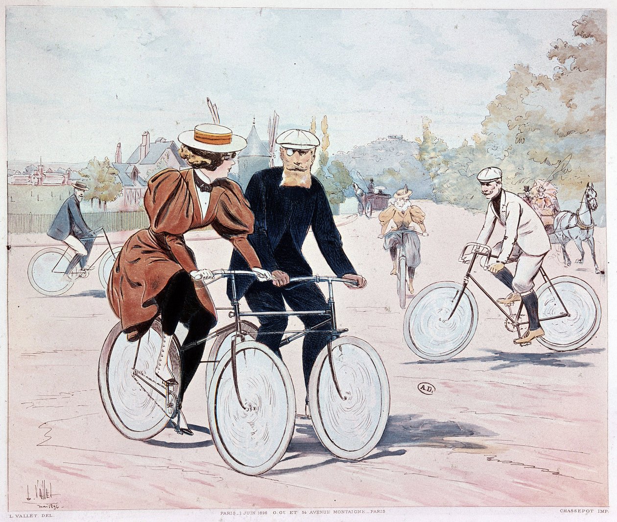 Tandem - disegno di L. Vallet da Louis Vallet