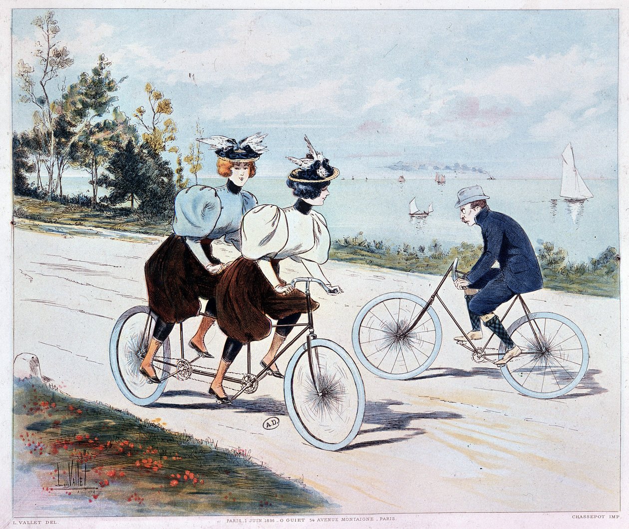 Tandem - disegno di L. Vallet da Louis Vallet