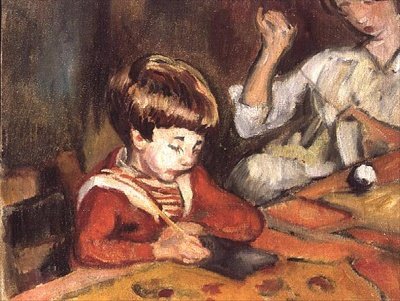 Bambino che fa i compiti da Louis Valtat