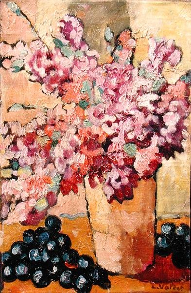 Natura morta con fiori e uva nera da Louis Valtat