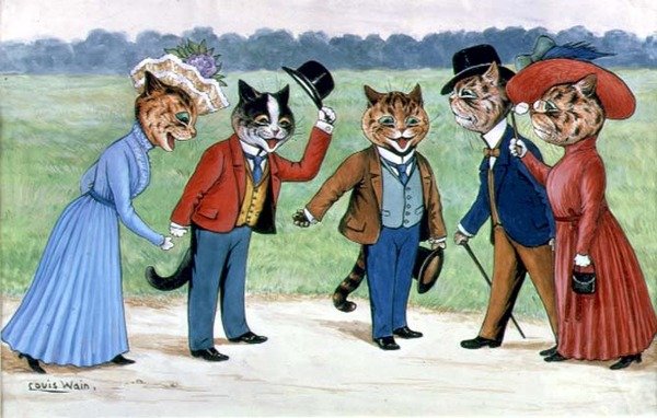 Gatti in Passeggiata da Louis Wain