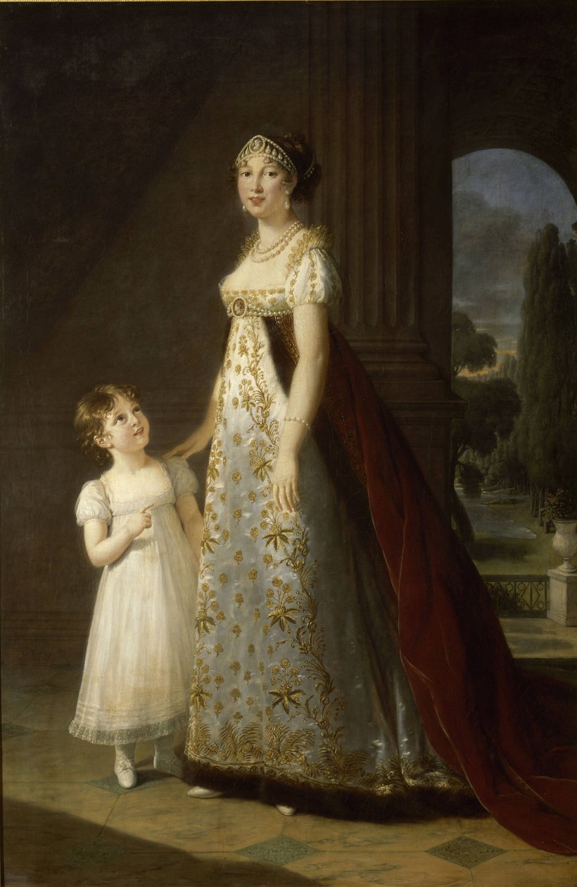 Maria-Annuciade-Caroline Bonaparte, regina di Napoli, con sua figlia Laetitia-Joséphine Murat da Louise Élisabeth Vigée  Le Brun