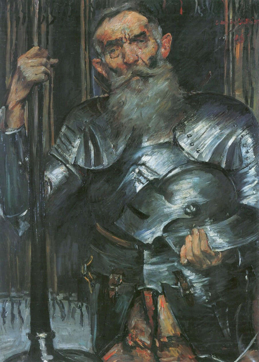 Vecchio uomo in armatura da Lovis Corinth
