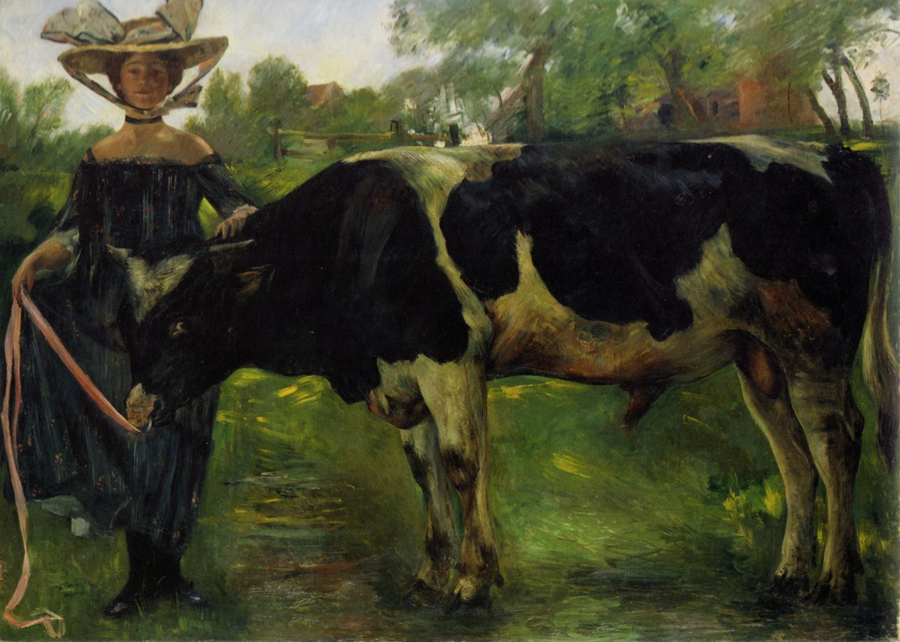 Ragazza con toro da Lovis Corinth