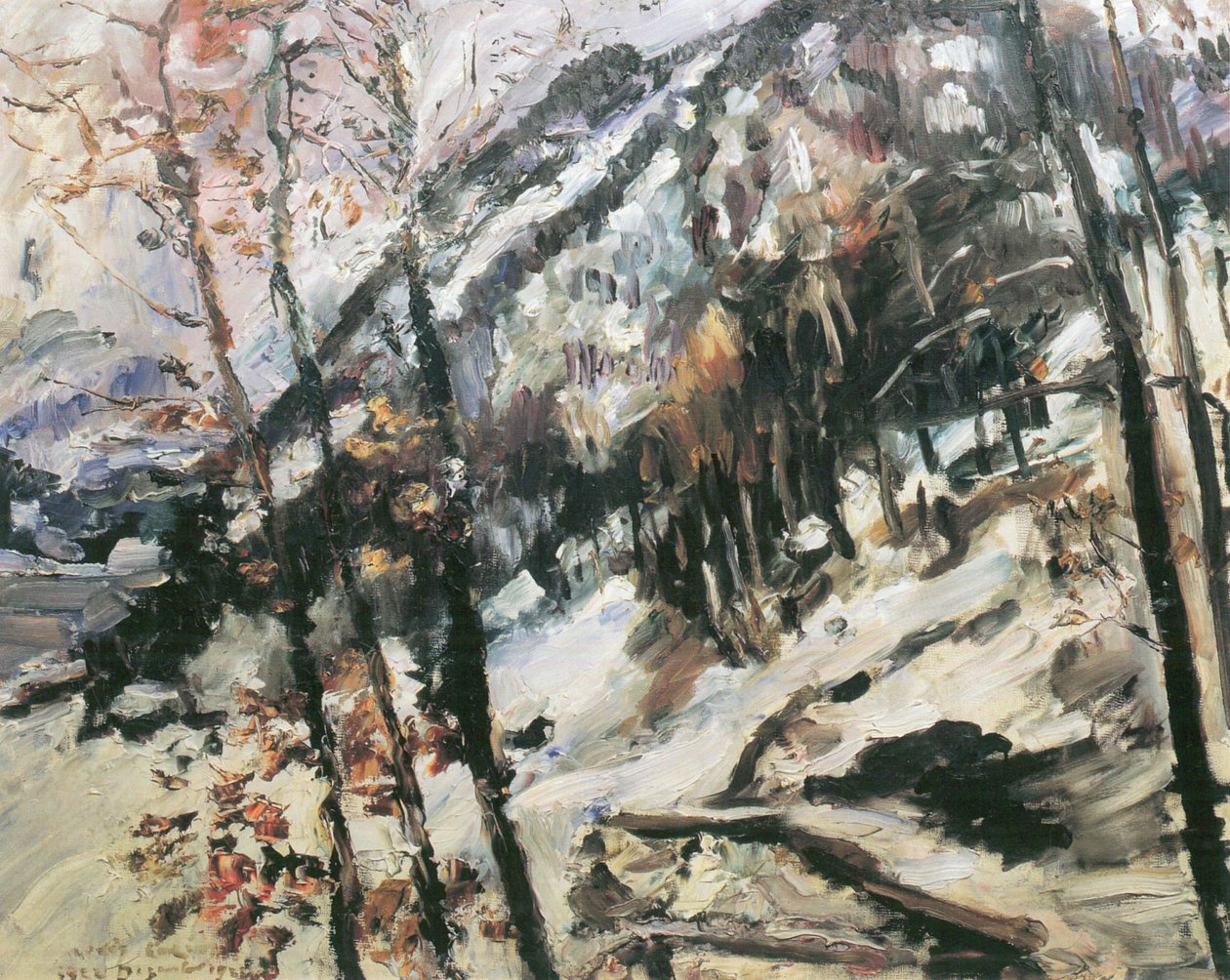 Walchensee con Herzogstand nella neve da Lovis Corinth