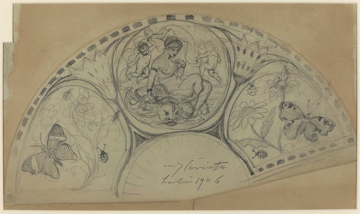 Disegno di ventaglio (recto) da Lovis Corinth