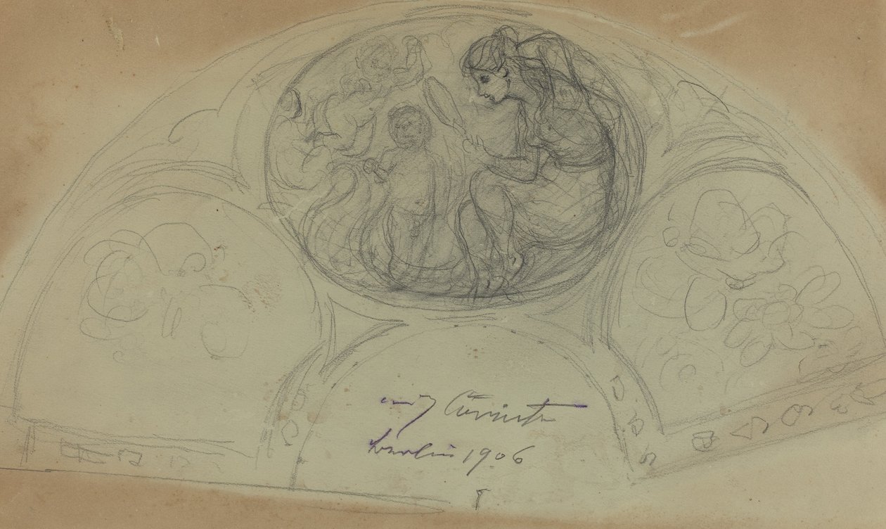 Design del ventaglio [verso] da Lovis Corinth