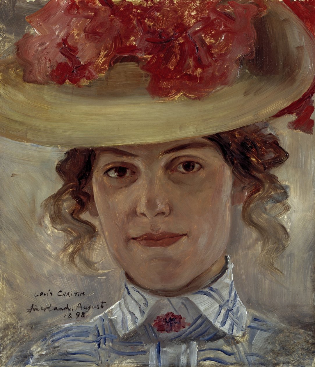 Signora Halbe con cappello di paglia da Lovis Corinth