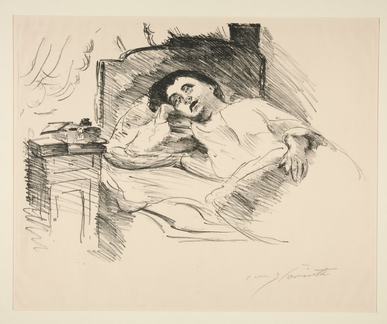 Signora che riposa a letto da Lovis Corinth