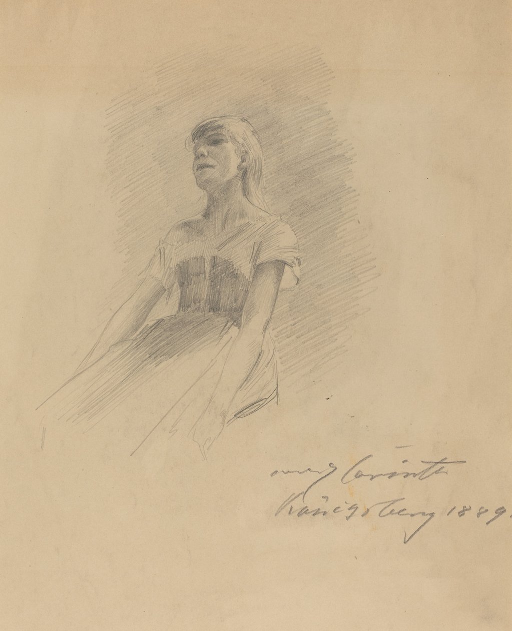 Giovane donna seduta [recto] da Lovis Corinth