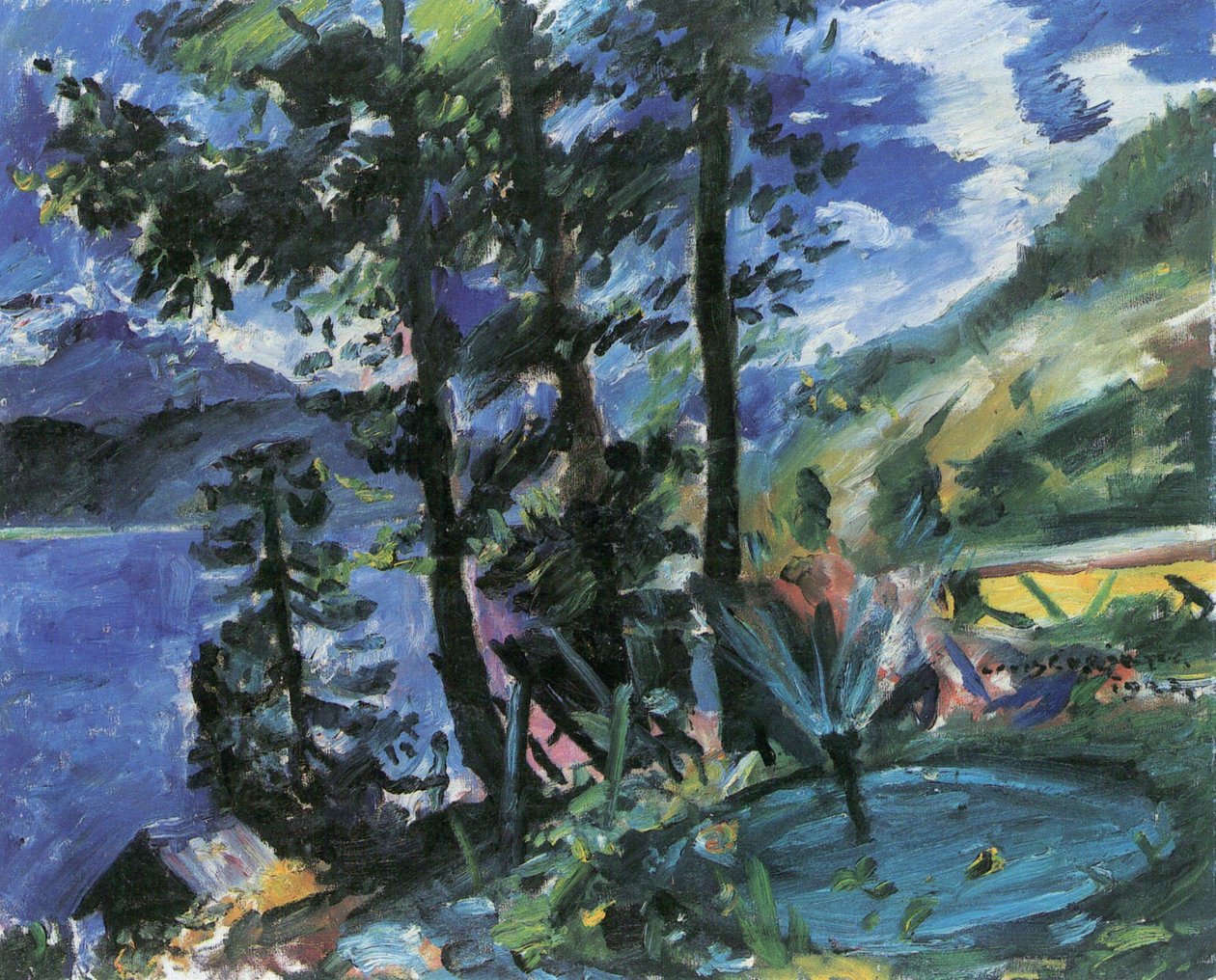 Walchensee con fontana da Lovis Corinth