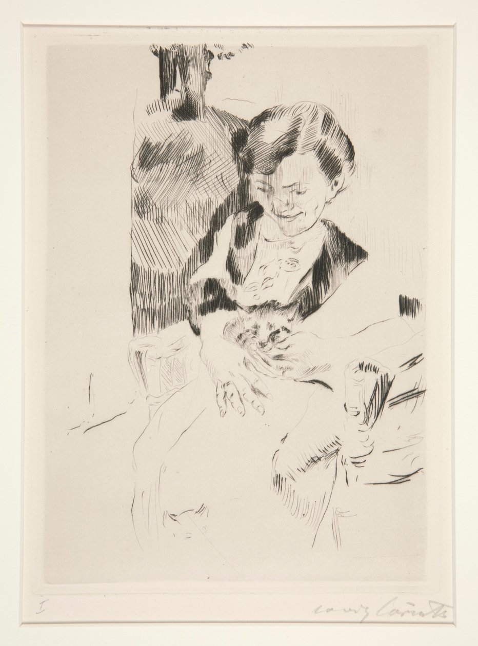 Donna con un Gattino da Lovis Corinth