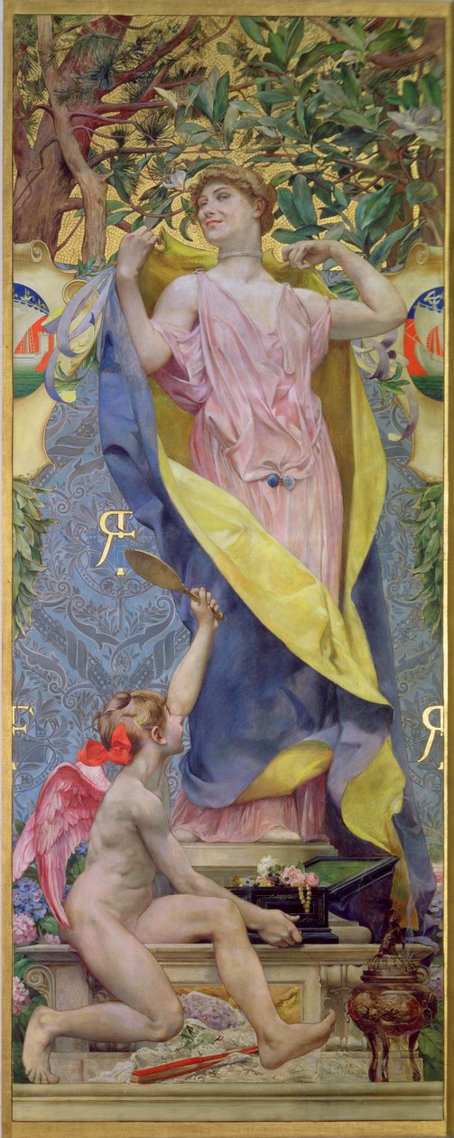 La toilette femminile (pannello) da Luc Oliver Merson