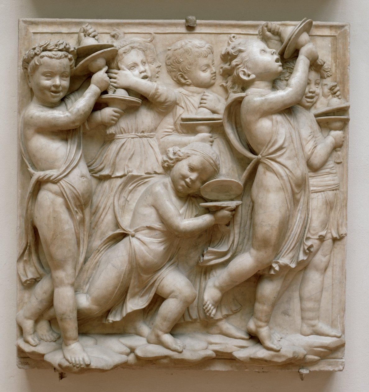 Putti che suonano i cembali, dettaglio dalla Cantoria, c.1432-38 da Luca Della Robbia