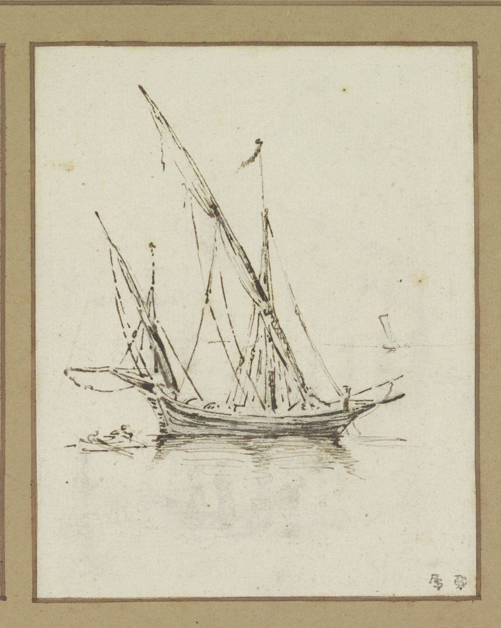Nave con due alberi da Luca Carlevarijs (possibly)