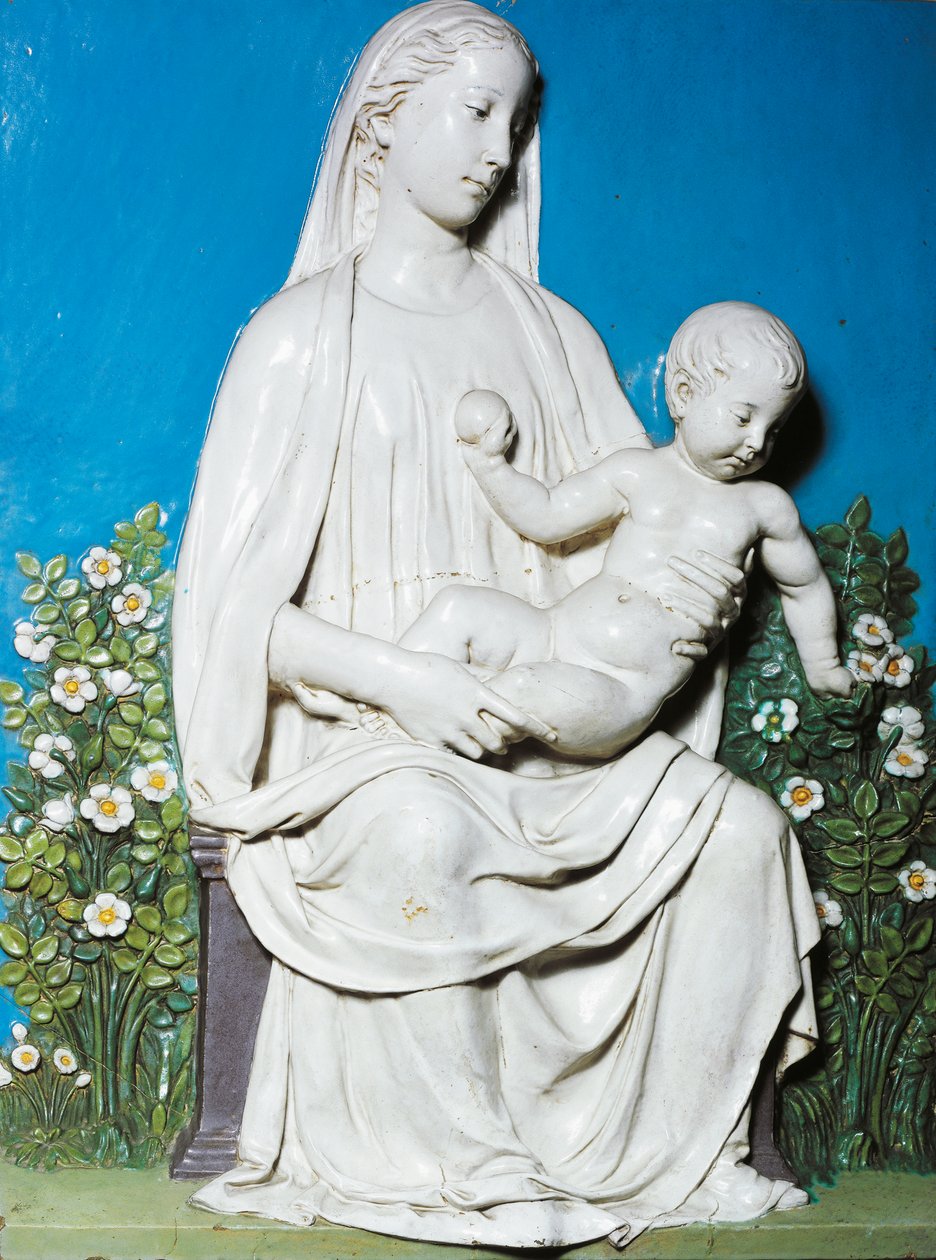 Madonna del Roseto, c.1450-55 (terracotta) da Luca Della Robbia