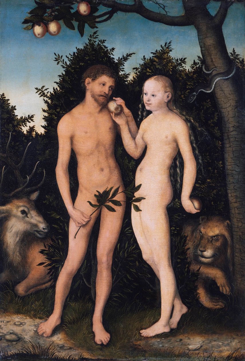 Adamo ed Eva in Paradiso (Caduta) da Lucas Cranach the Elder