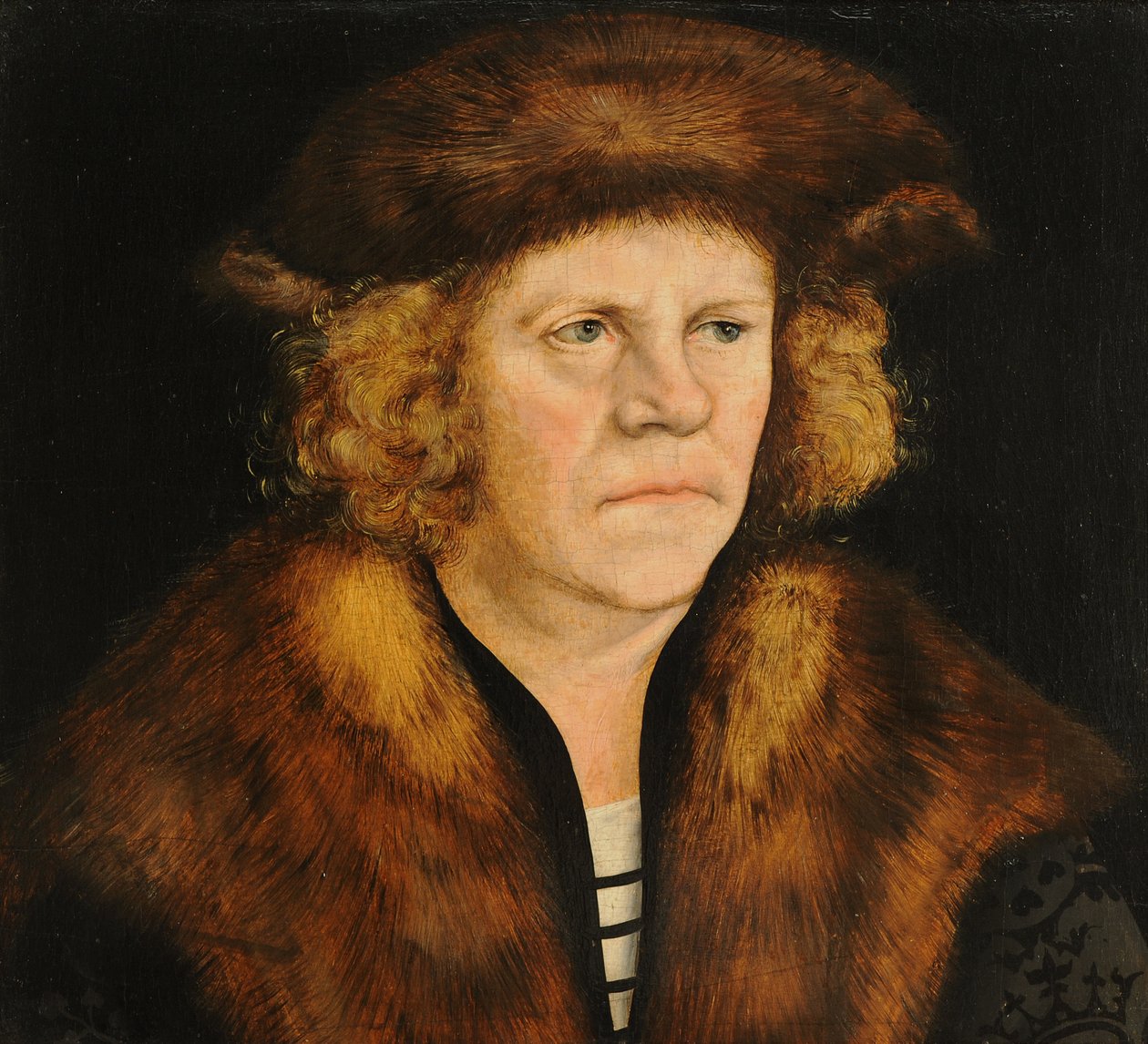 Ritratto di un uomo con berretto di pelliccia marrone da Lucas Cranach the Elder
