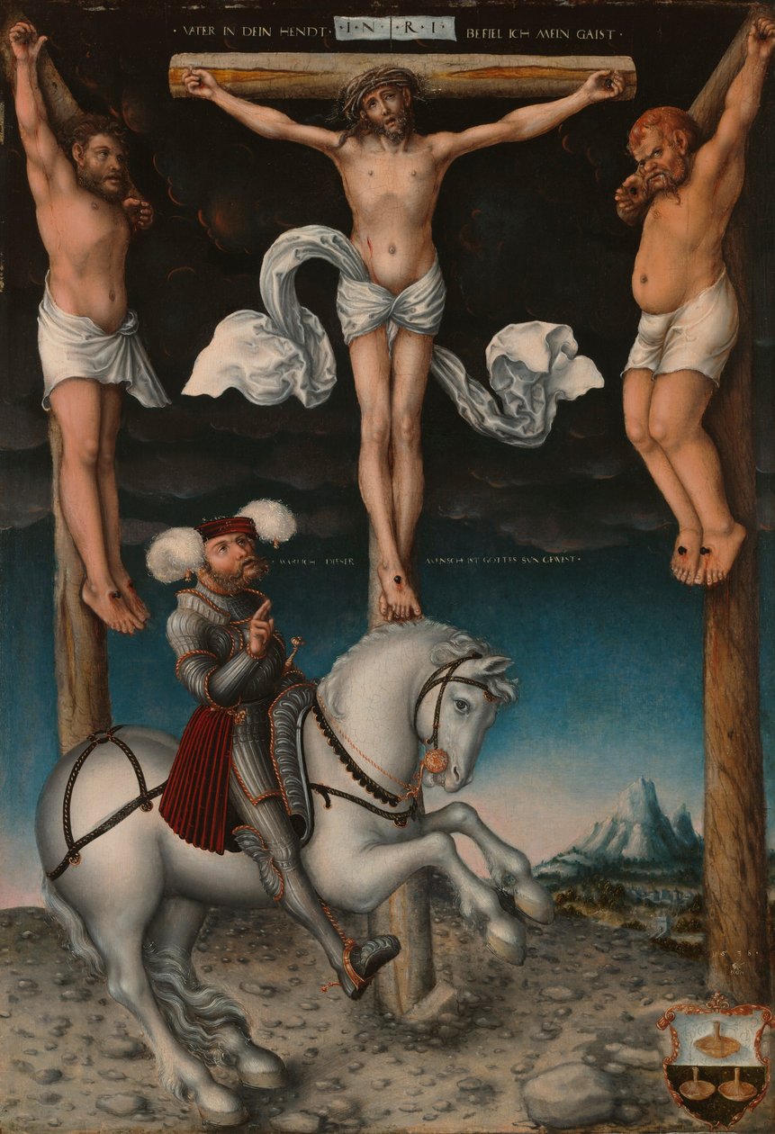 La crocifissione con il centurione convertito da Lucas Cranach the Elder