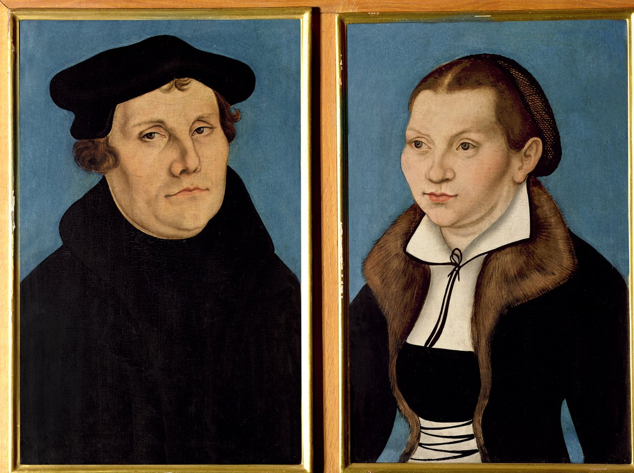 Doppio ritratto di Martin Lutero e Katherin von Bora, 1529 da Lucas Cranach the Elder