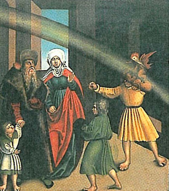 I Dieci Comandamenti 4° Comandamento (dettaglio) da Lucas Cranach the Elder