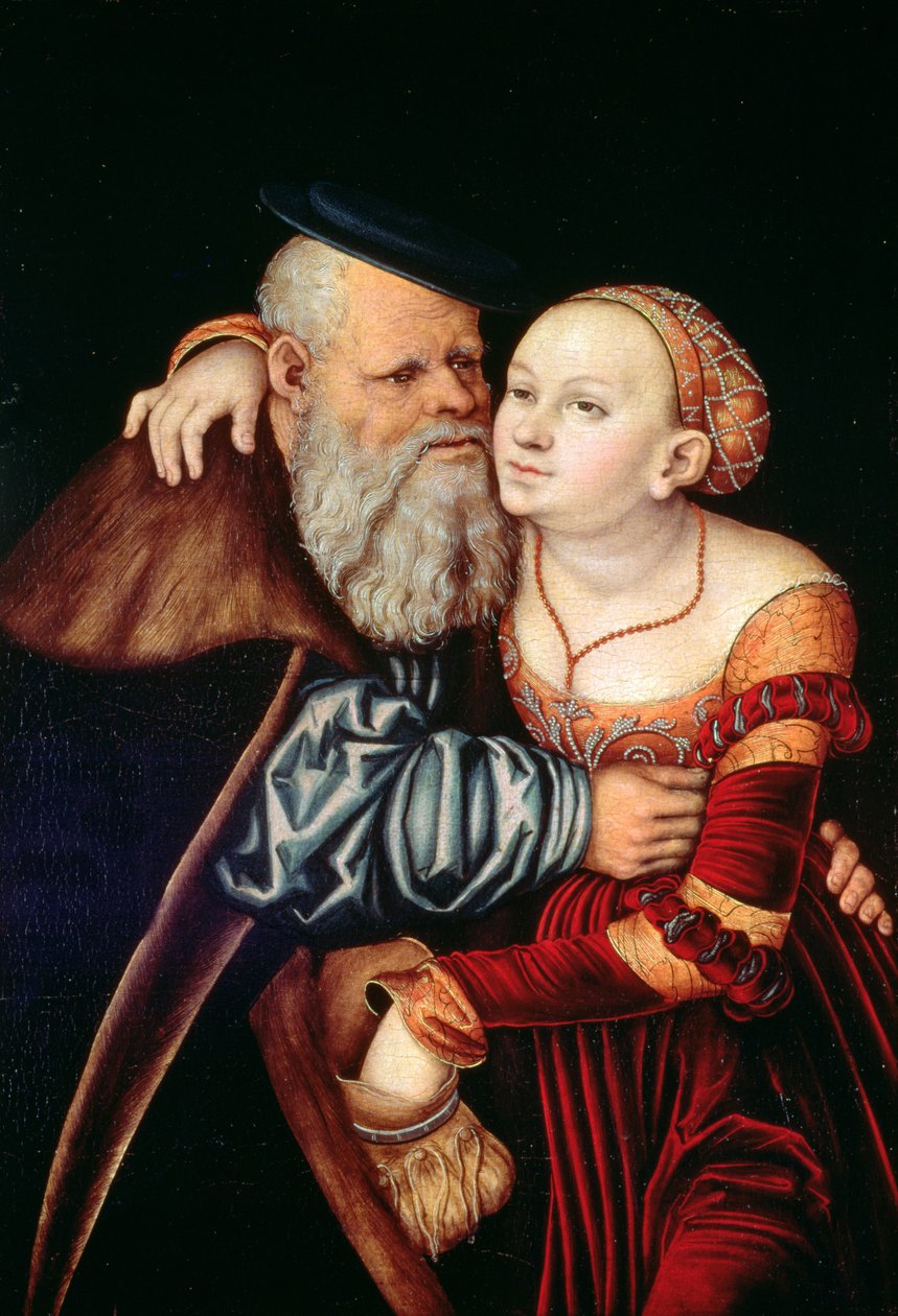 Il vecchio amante da Lucas Cranach the Elder