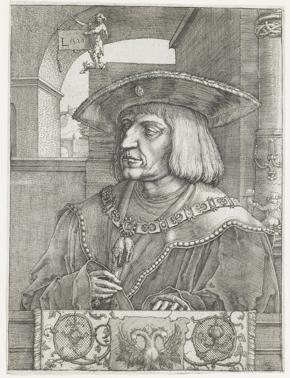 Imperatore Massimiliano I, 1520 da Lucas van Leyden