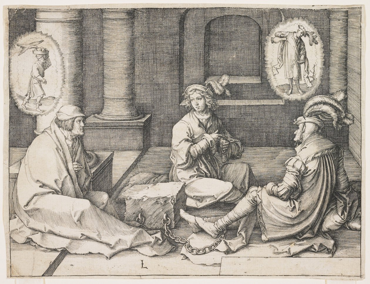 Giuseppe interpreta i sogni in prigione, 1512 da Lucas van Leyden
