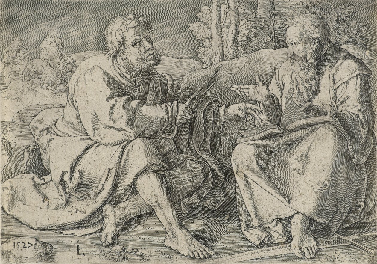 San Pietro e San Paolo in un Paesaggio, c.1527 da Lucas van Leyden