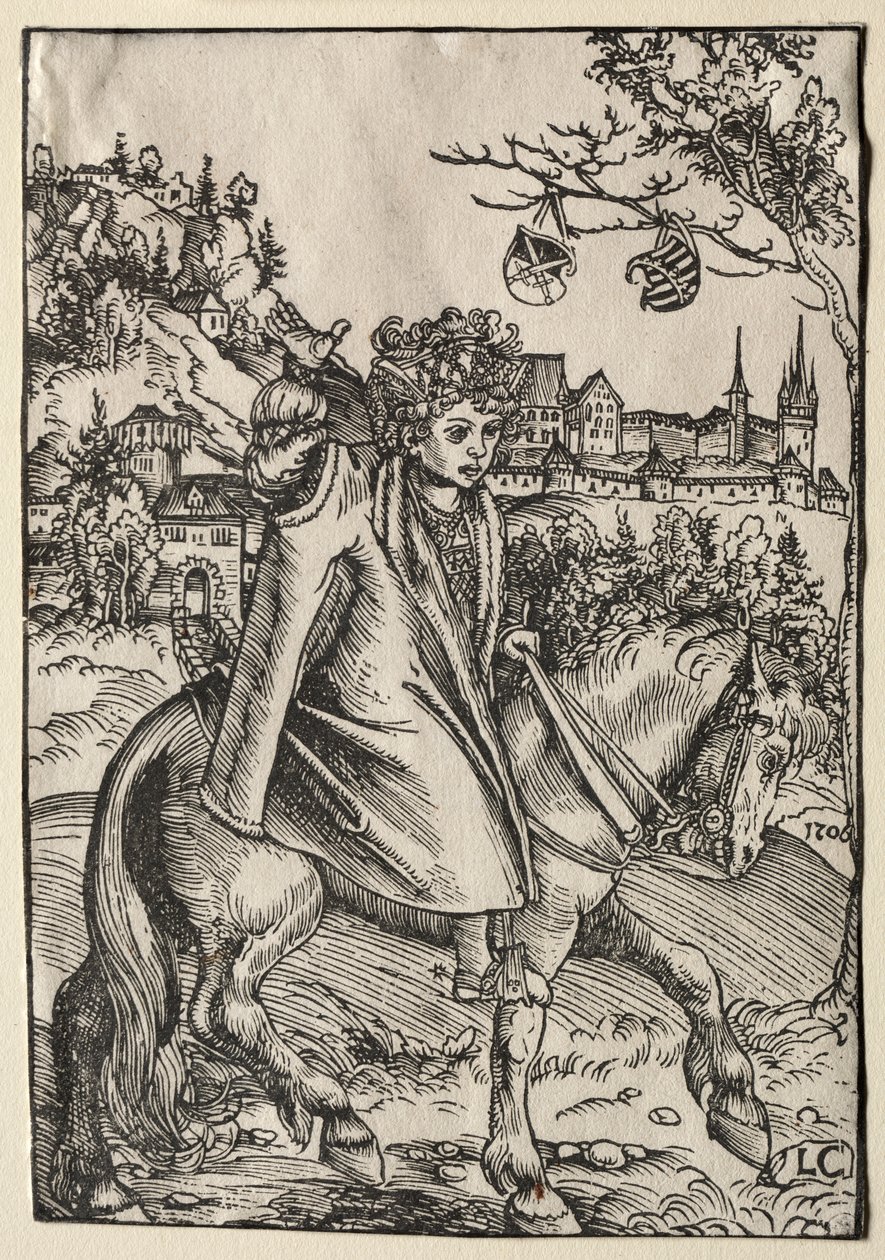 Un ragazzo a cavallo da Lucas Cranach