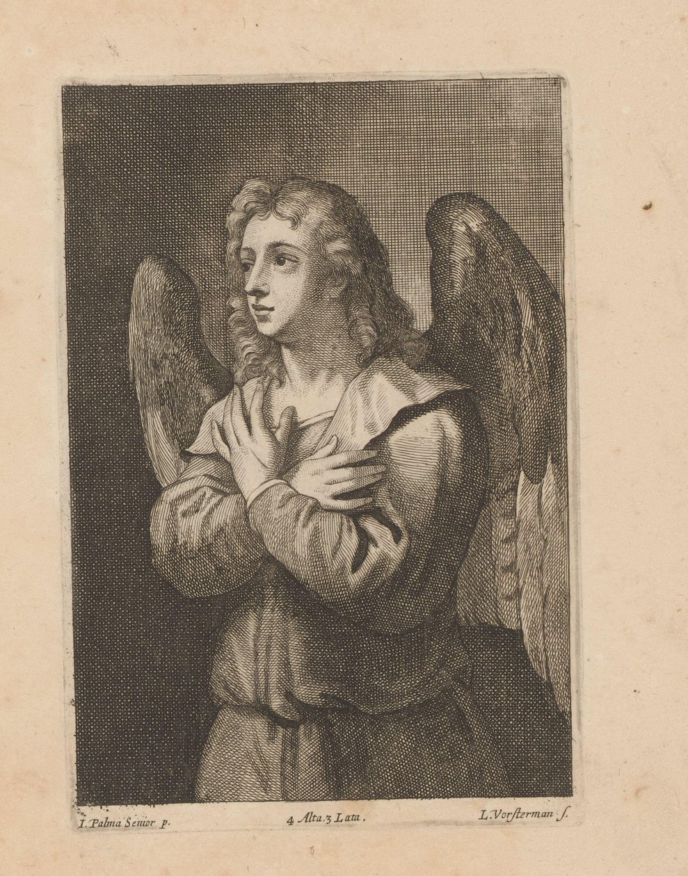 Angelo con mani giunte da Lucas Vorsterman (II)
