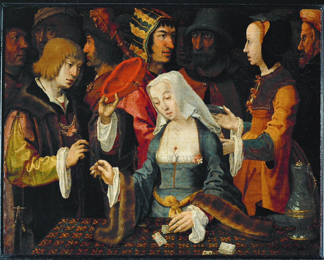 La Tireuse de cartes ... da Lucas van (studio of) Leyden