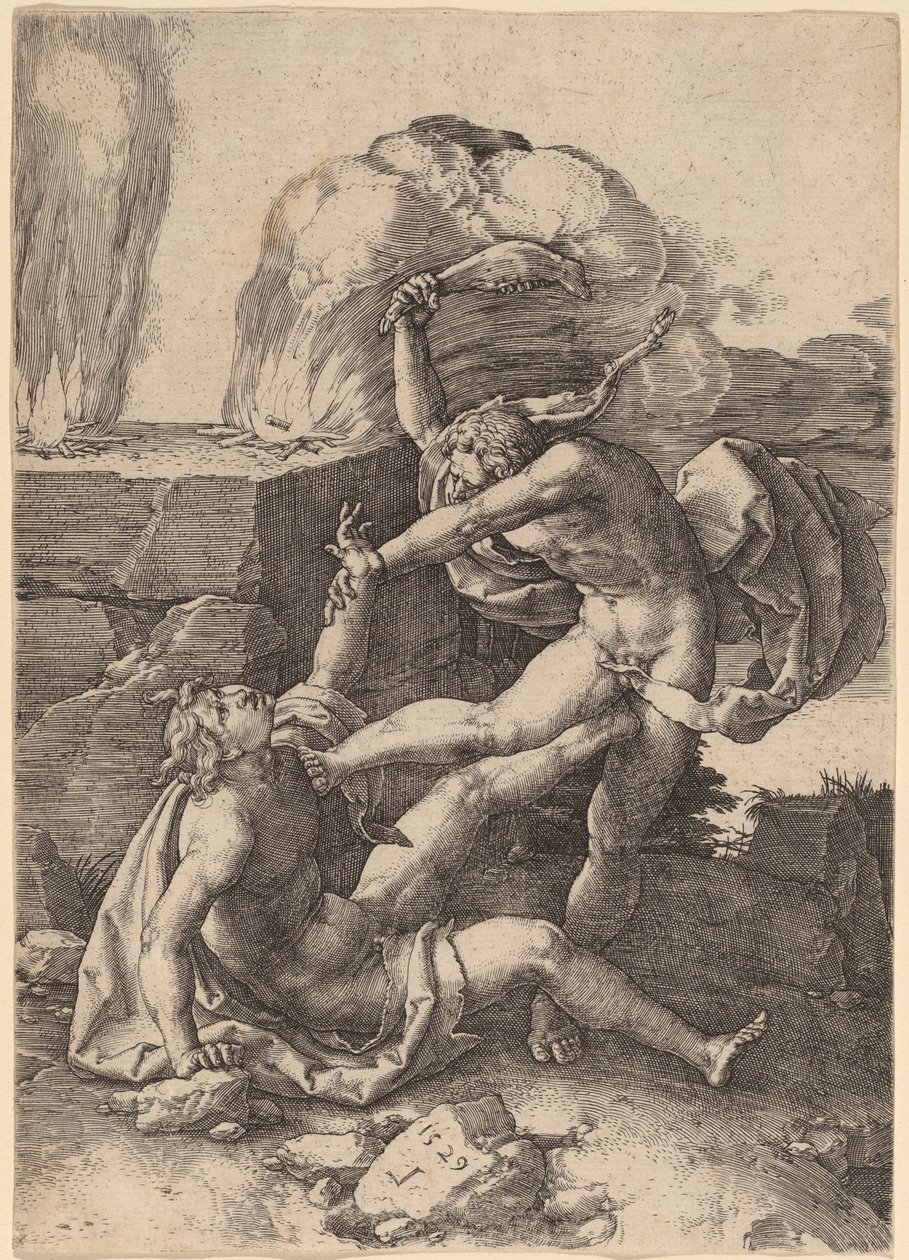Caino uccide Abele da Lucas van Leyden