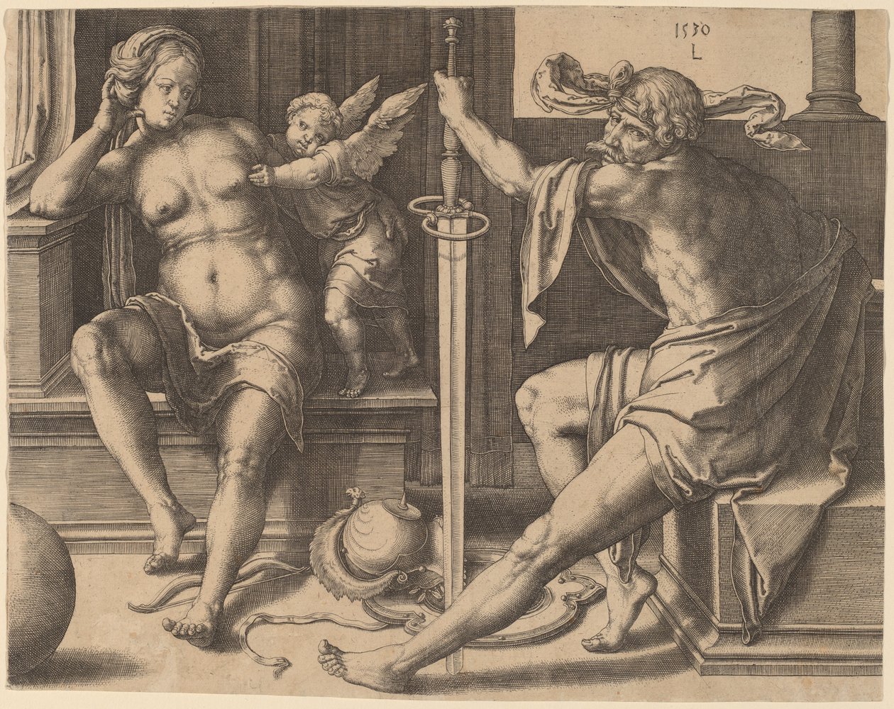 Marte, Venere e Cupido da Lucas van Leyden