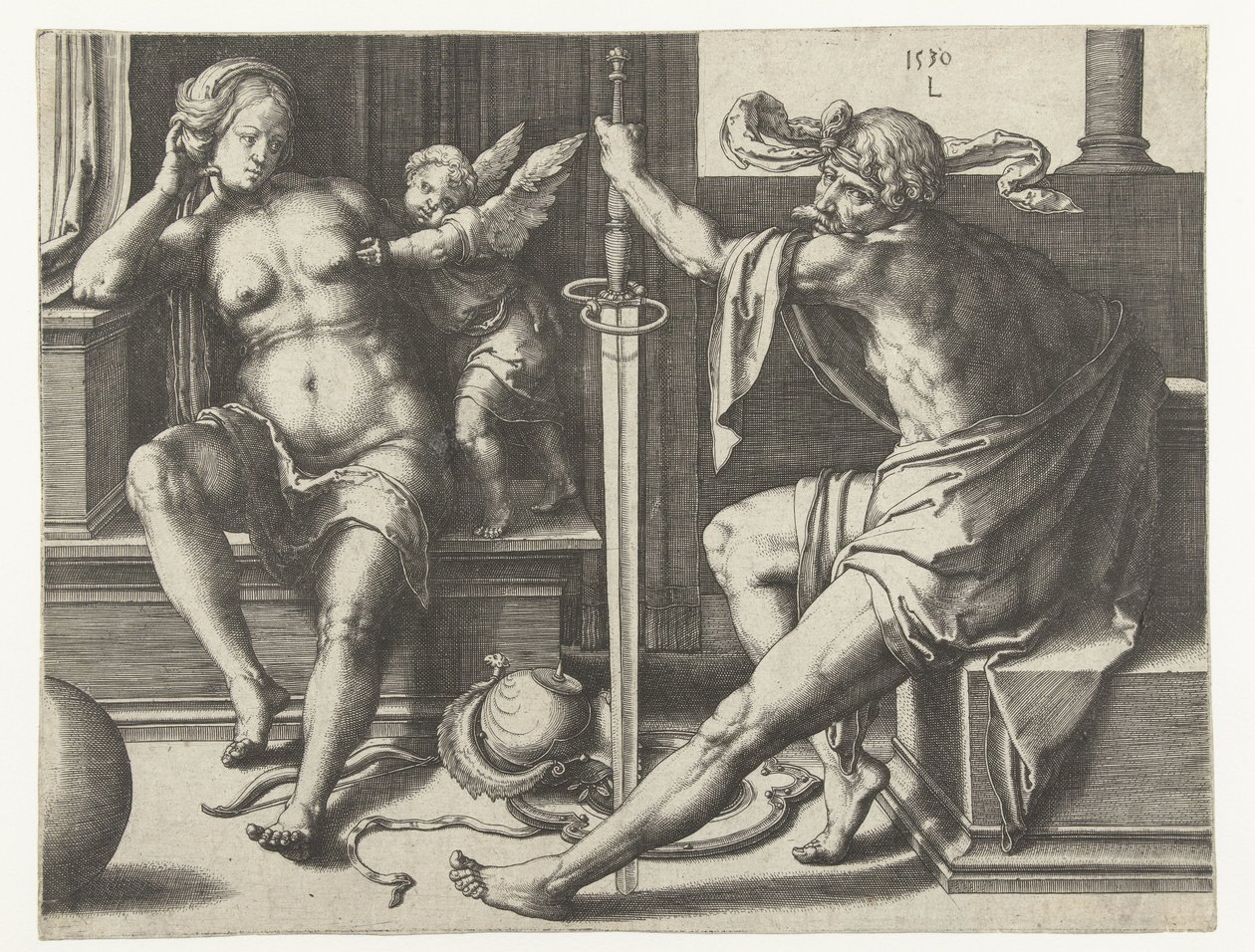 Marte, Venere e Cupido da Lucas van Leyden