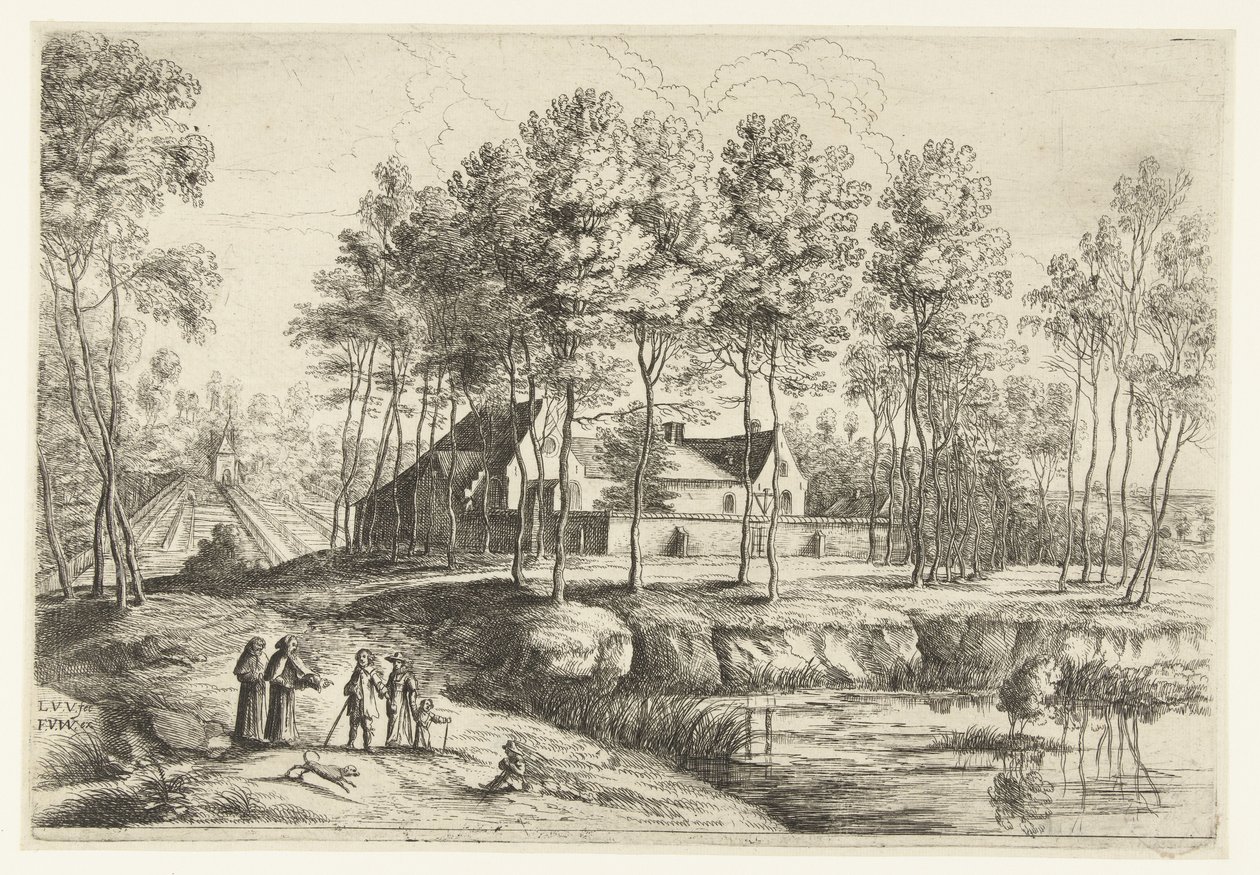 Veduta del monastero dei cappuccini a Tervuren da Lucas van Uden