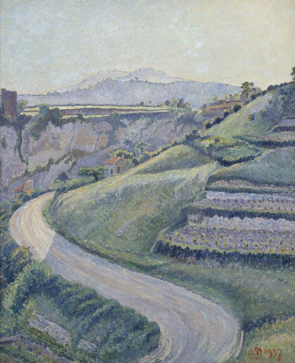 La nuova strada, Cotignac, 1937 da Lucien Pissarro
