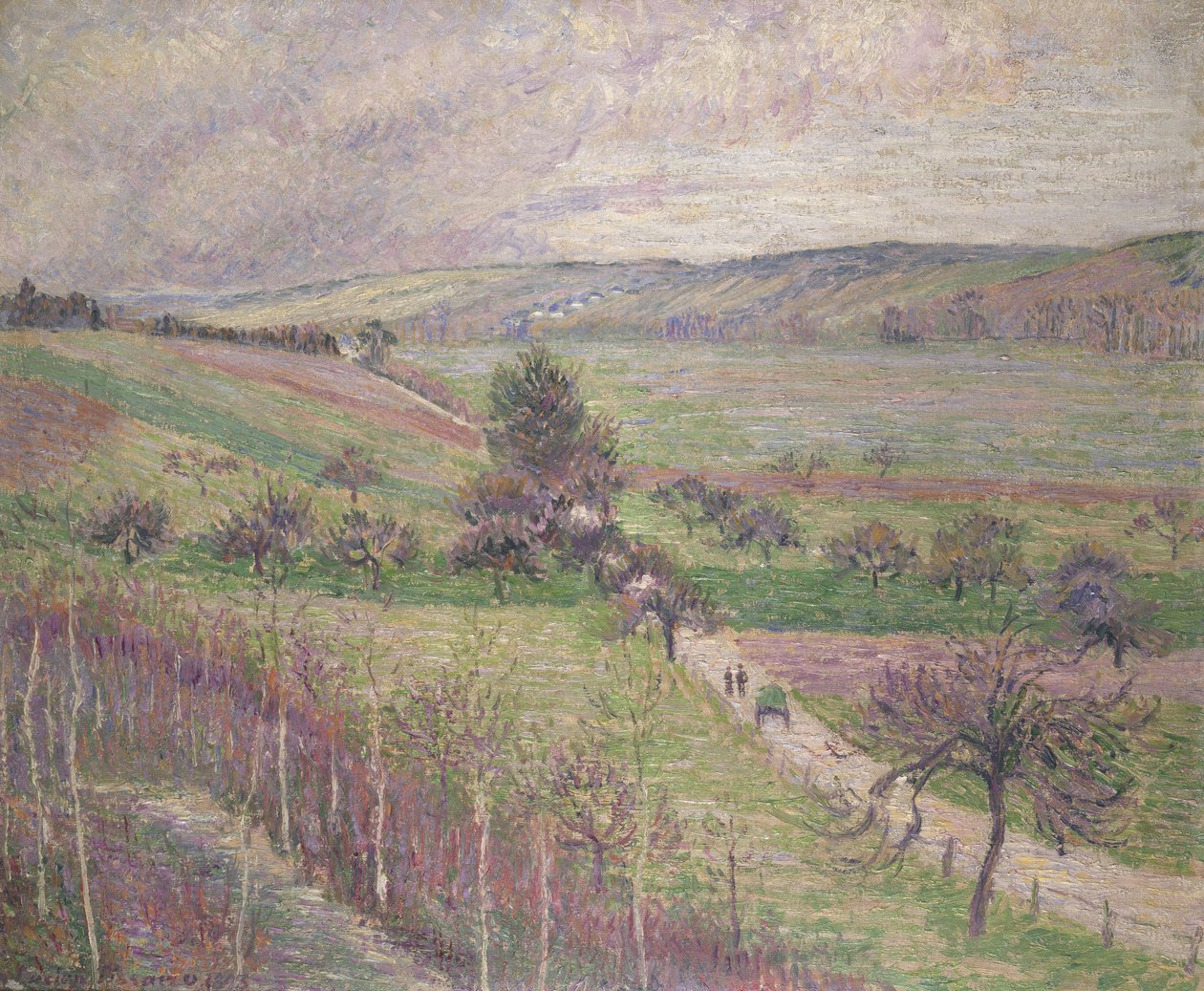 La Strada di Thierceville, Inizio Primavera, 1893 da Lucien Pissarro