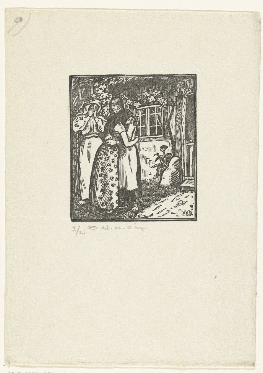 Ruth e Naomi si abbracciano da Lucien Pissarro