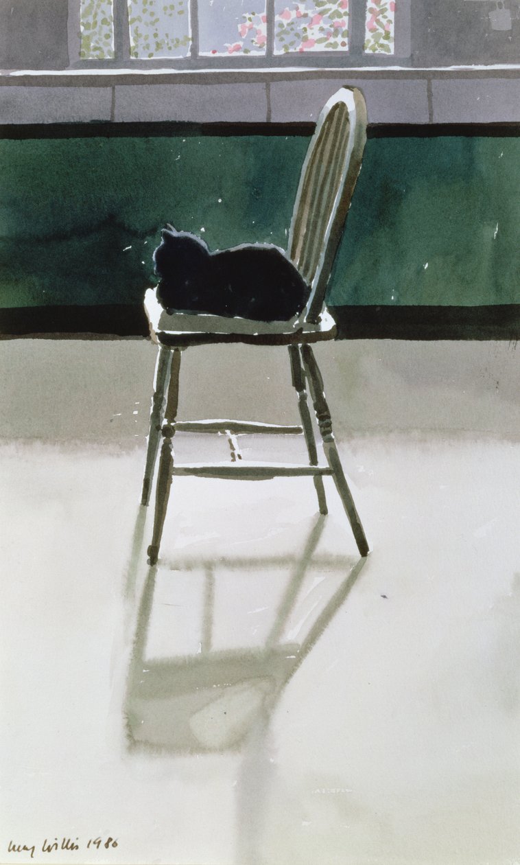 Gatto su una sedia, 1986 da Lucy Willis