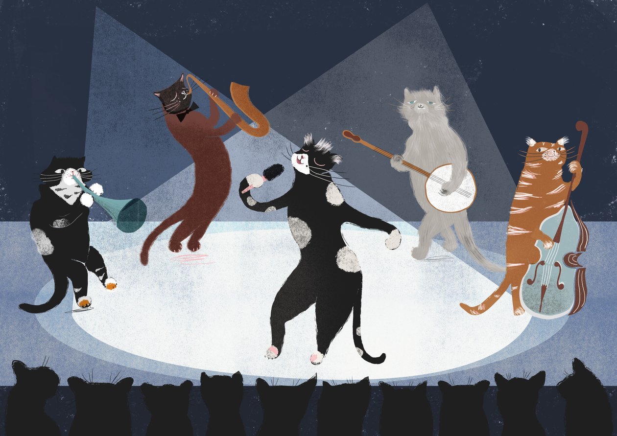 Jazz Cats, 2015 (digitale) da Lucy Banaji
