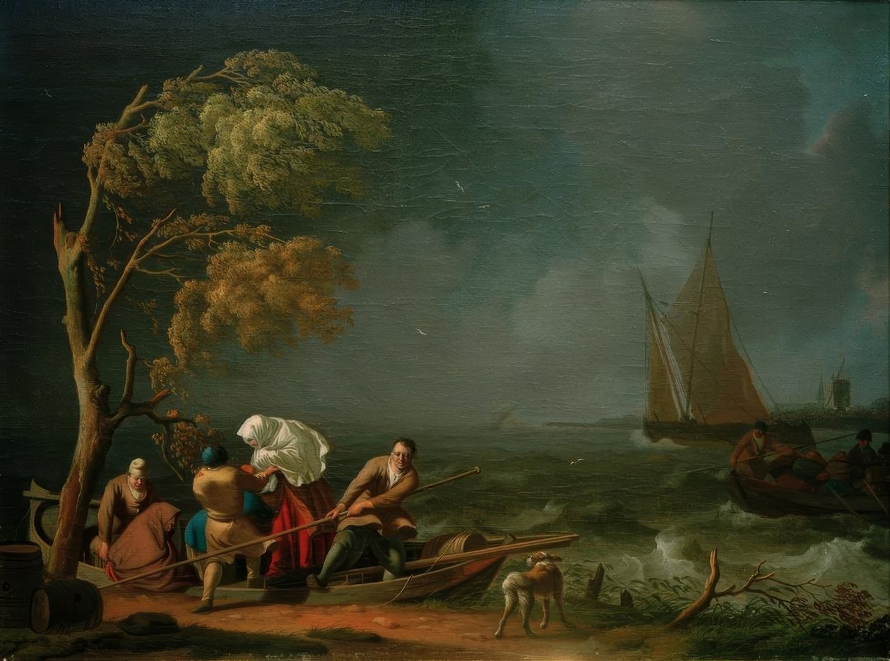 Il traghetto nella tempesta da Ludolf Backhuysen