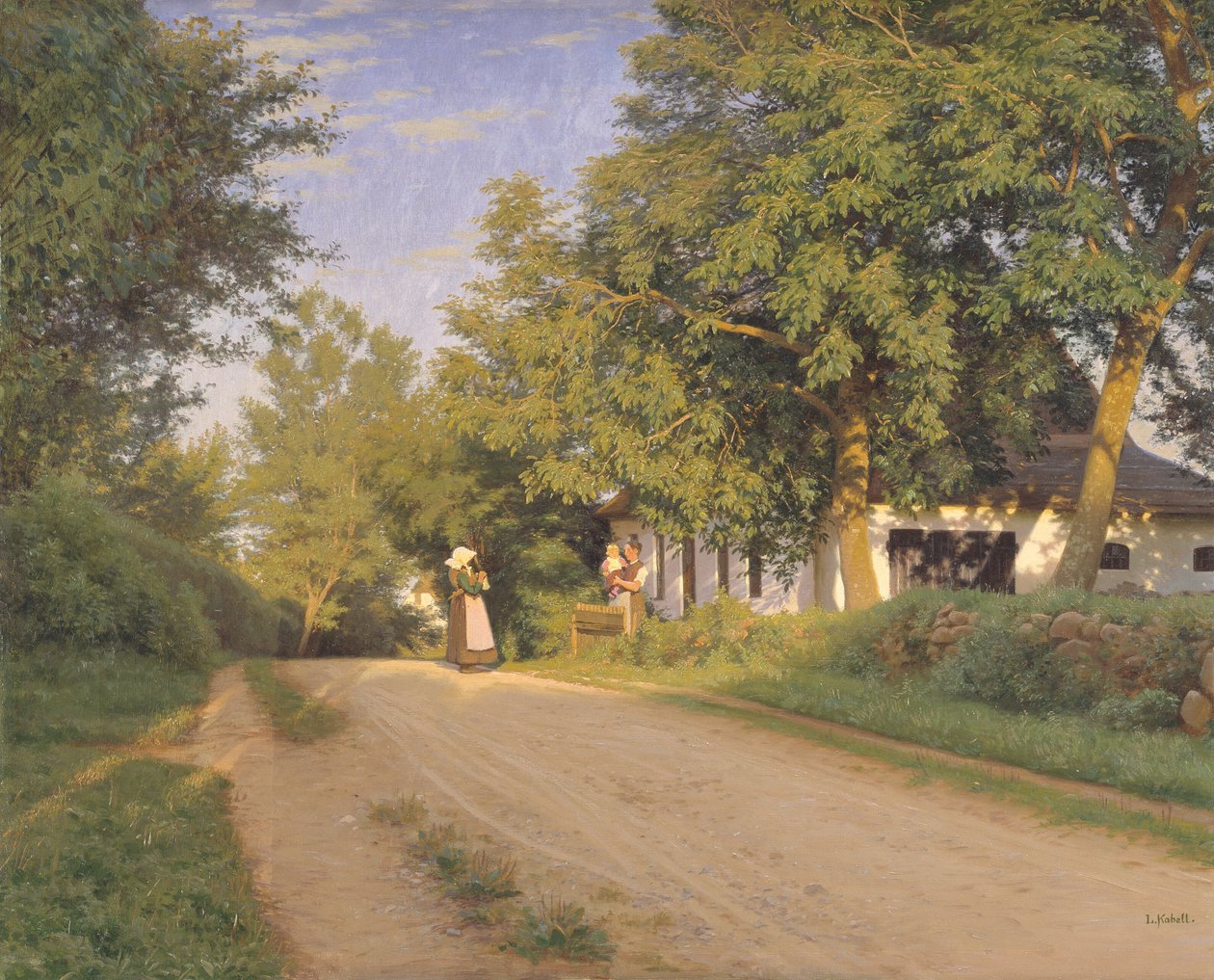 Strada attraverso un villaggio da Ludvig Kabell