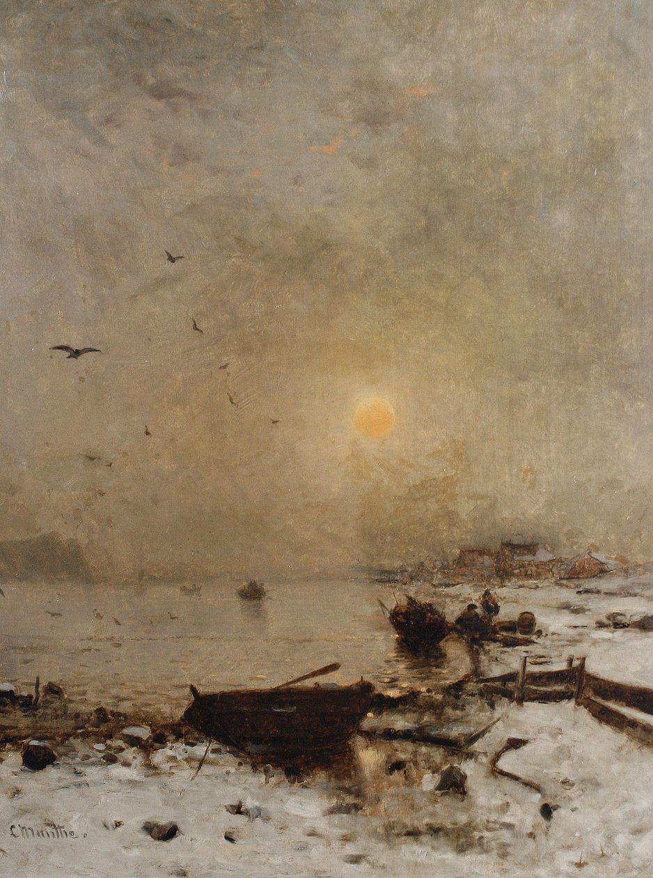 Tramonto su un lago da Ludvig Munthe