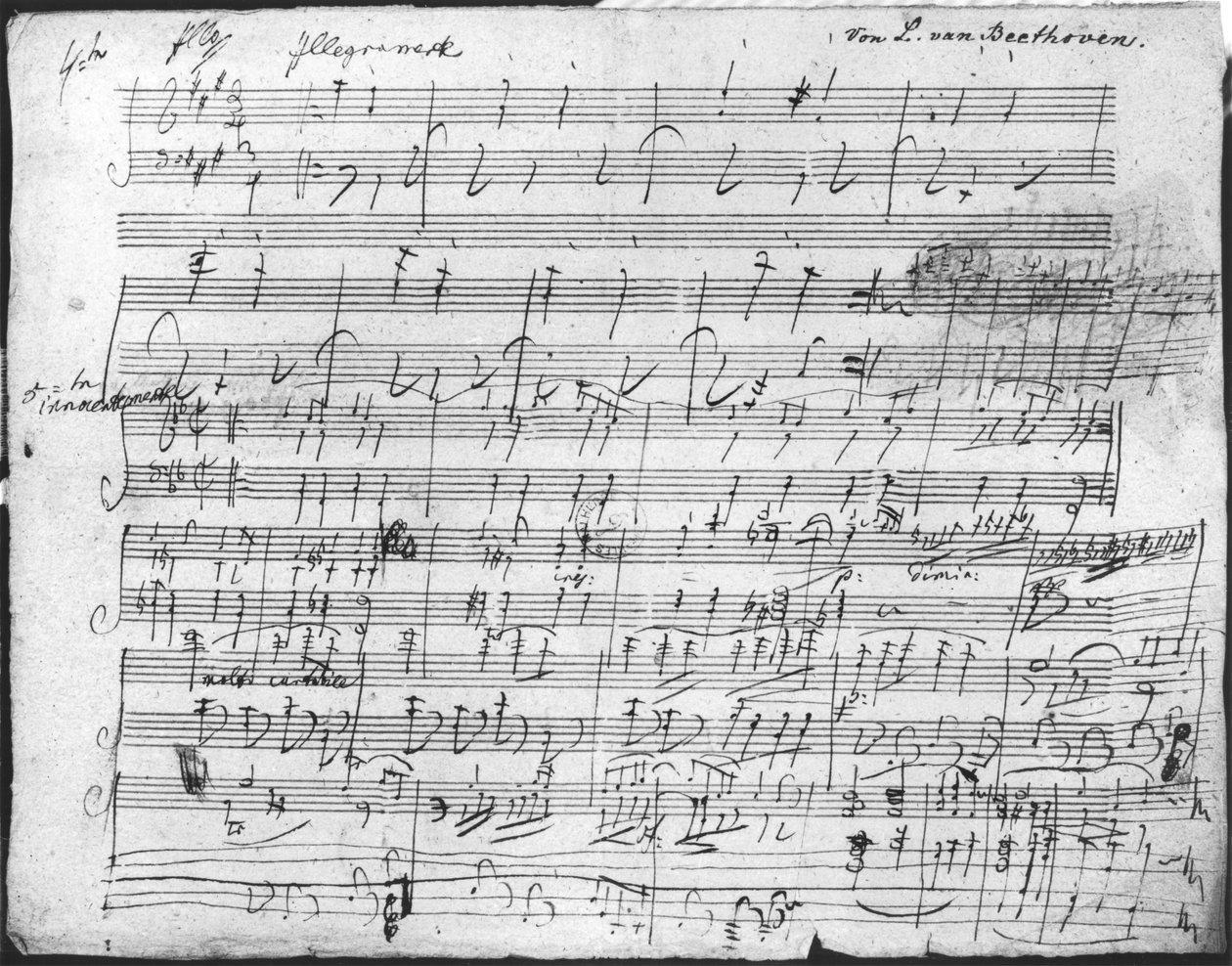 Partitura autografa per la 10ª Bagatella opus 119 da Ludwig van Beethoven