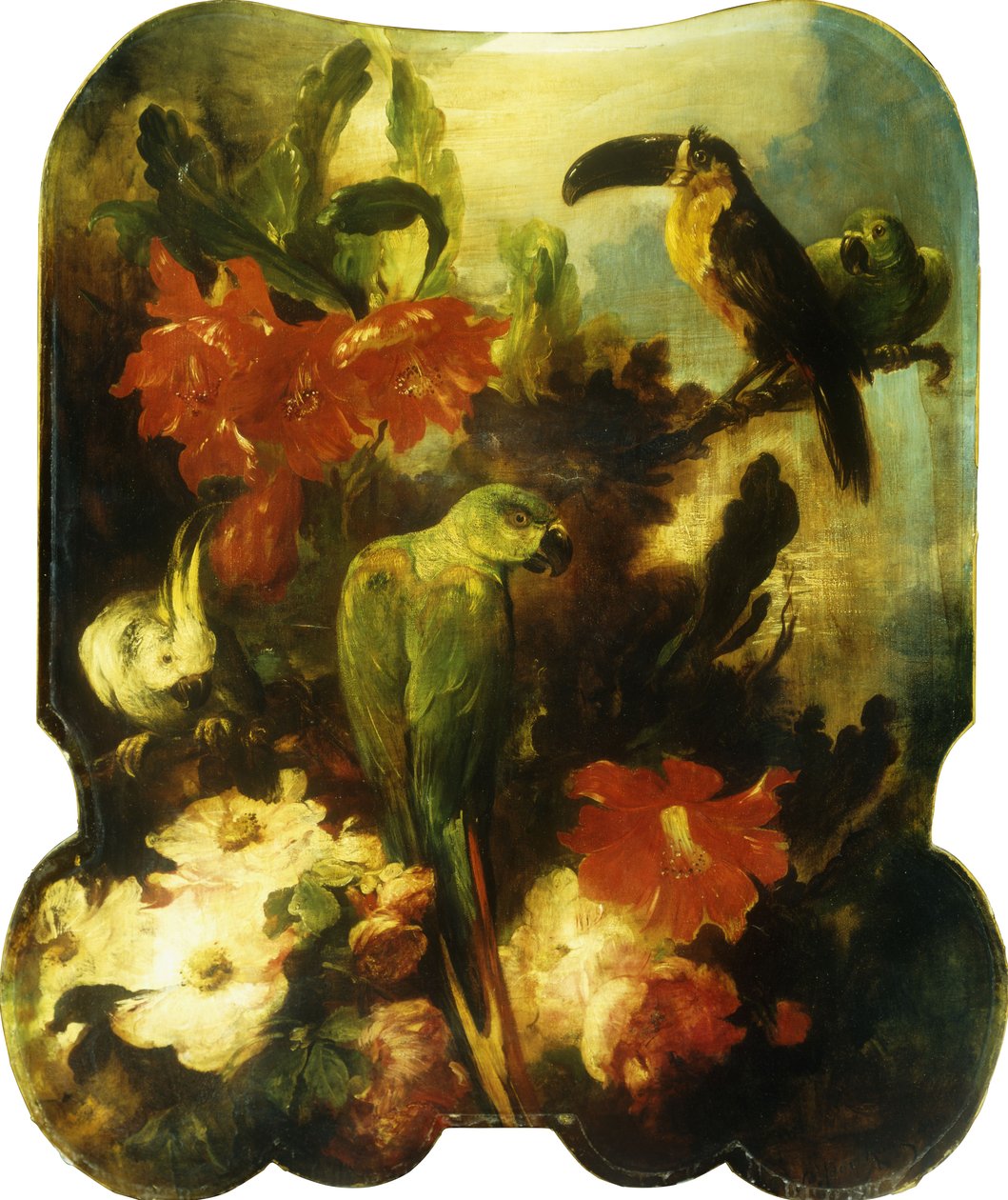 Uccelli esotici e fiori da Ludwig Adam Kunz